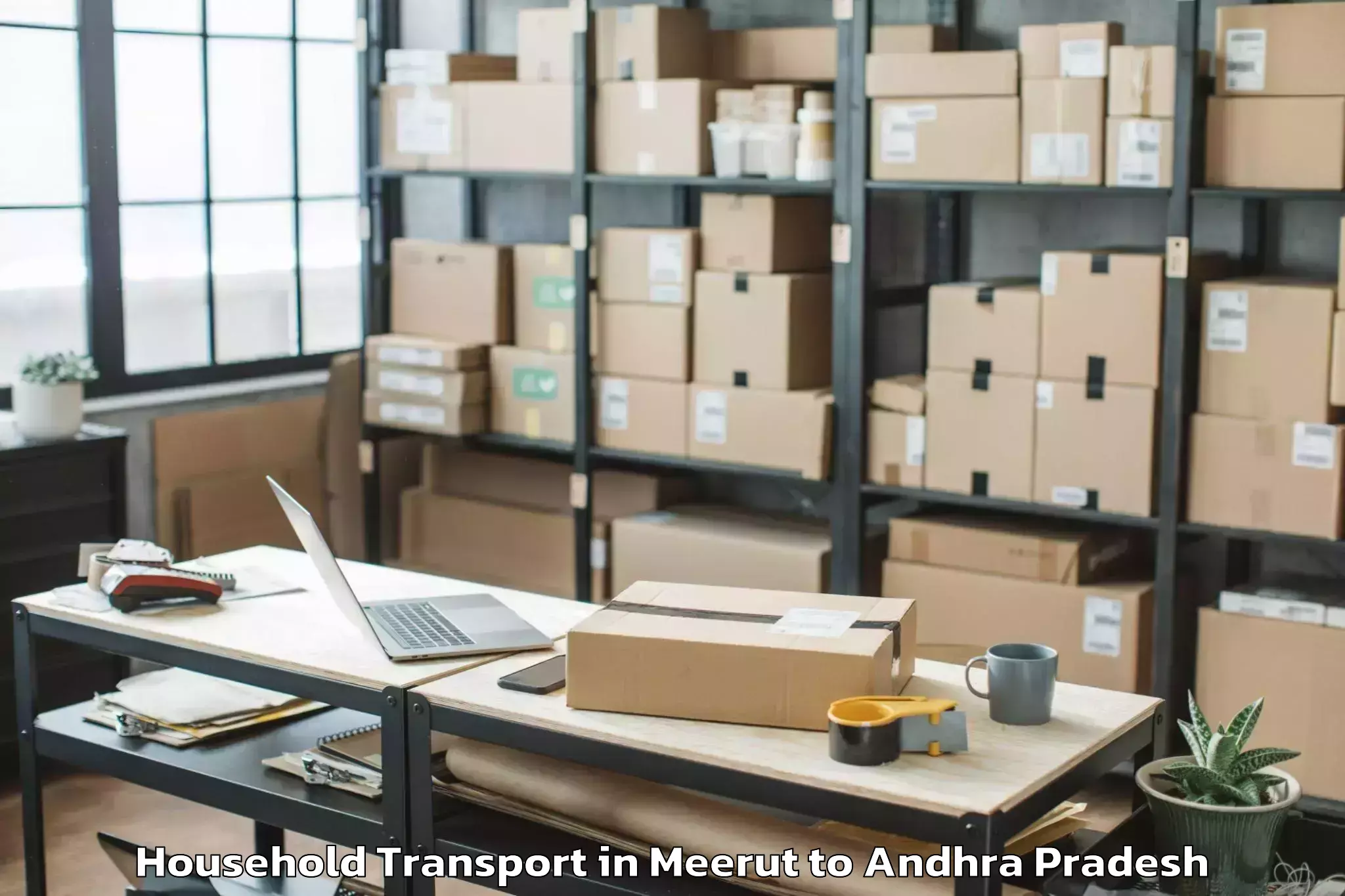 Meerut to Veerullapadu Household Transport Booking